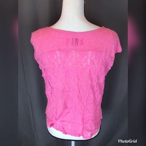 PINK Victoria Secret hot pink tee